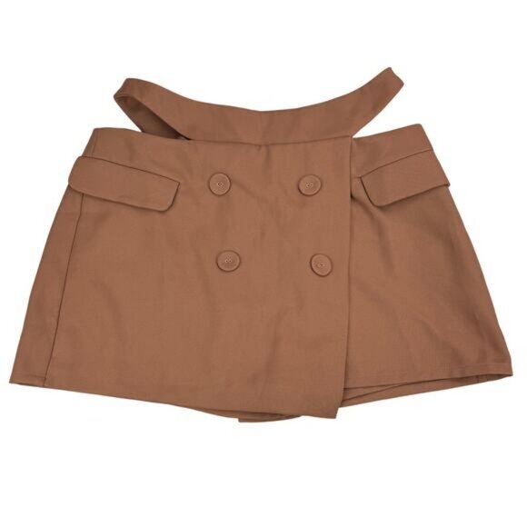 NWT FOR LOVE & LEMONS Alysa Mini Skirt Skort Size Medium Brown - Picture 4 of 6